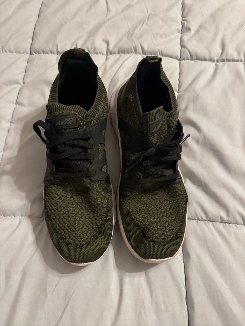 Men's size 11.5 Olive Green Knit Athletic Sneakers